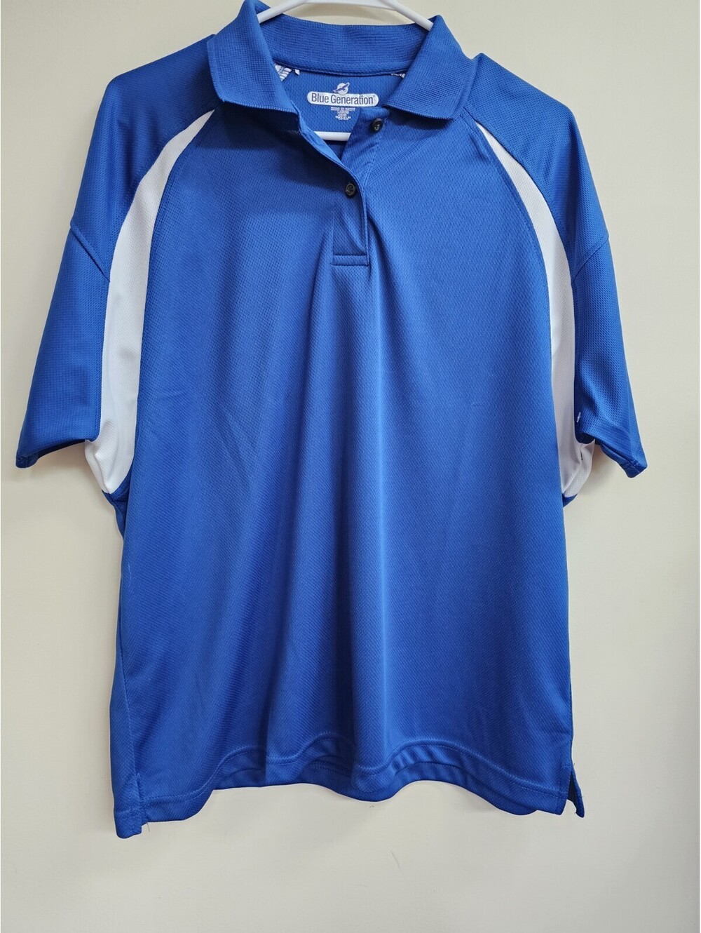 Blue Generation Mens Blue White Performance Polo Shirt 3XL Active Golf Jersey